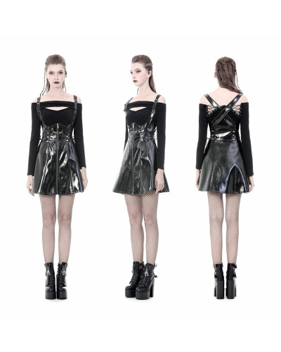 vestido con cremallera y mangas de tul