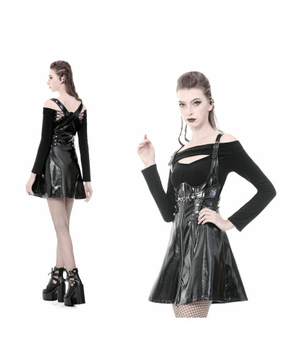 vestido con cremallera y mangas de tul