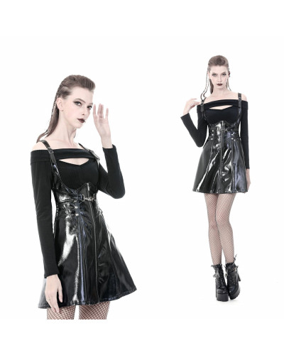 vestido con cremallera y mangas de tul