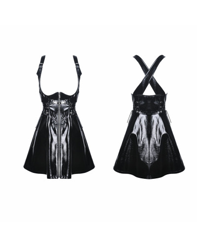vestido con cremallera y mangas de tul