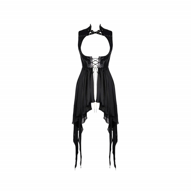 vestido corto con cinturon tipo corset