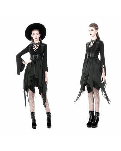 vestido corto con cinturon tipo corset