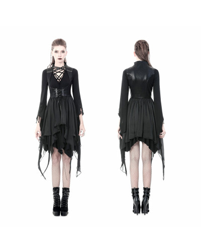 vestido corto con cinturon tipo corset
