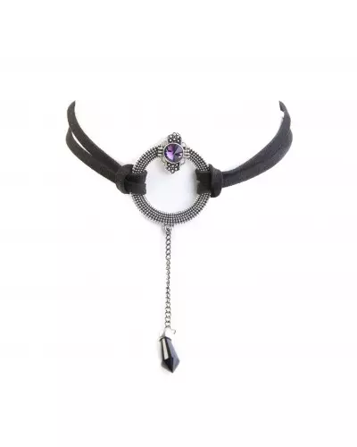 Choker with Ring and Violet Stone