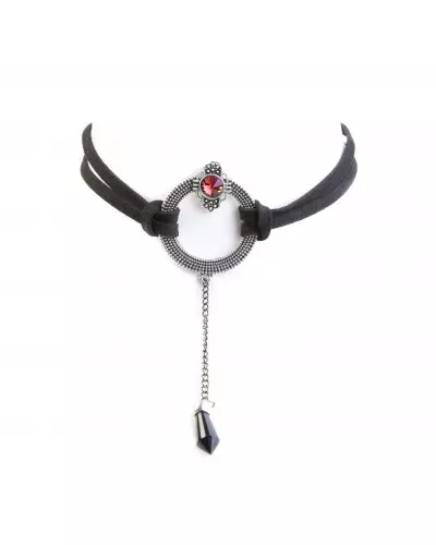 Choker with Ring and Red Stone