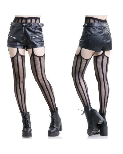 Mesh Tights with Stripes