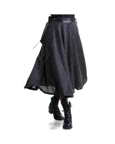 FALDA GRIS OSCURO LARGA