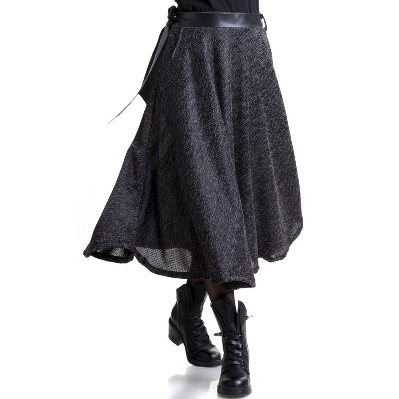 FALDA GRIS OSCURO LARGA
