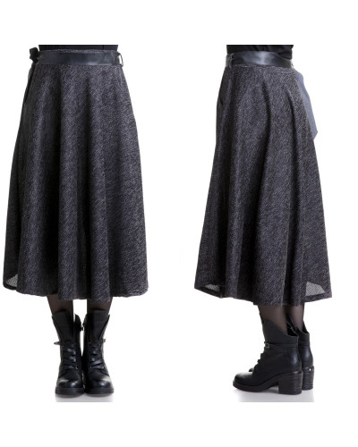 FALDA GRIS OSCURO LARGA