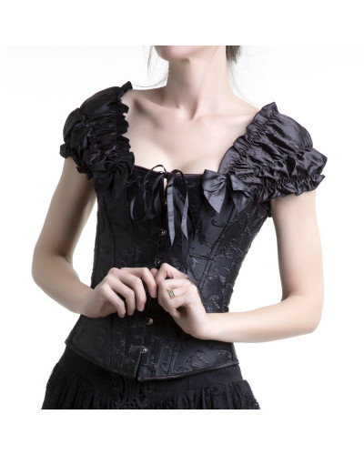 Corset Bordado Con Mangas estilo Tienda de Corsets