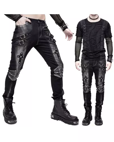 Calças Prateadas com Cruzes para Homens da Marca Devil Fashion por 105,00 €