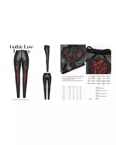 Legging Rouge et Noir de la Marque Punk Rave à 36,00 €