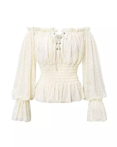 Blouse en Dentelle Beige de la Marque Devil Fashion à 50,00 €