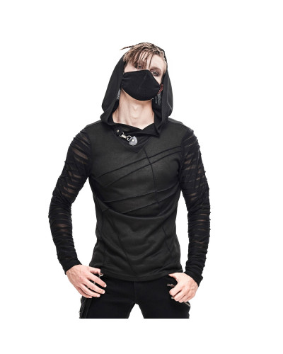 CAMISETA GÓTICA HOMBRE CON CAPUCHA