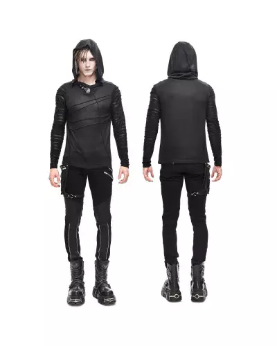 Asymmetric T-Shirt with Hood for Men from Devil Fashion Brand at €49.00