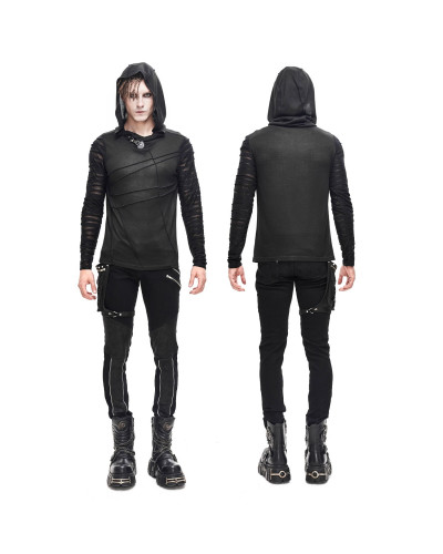 CAMISETA GÓTICA HOMBRE CON CAPUCHA