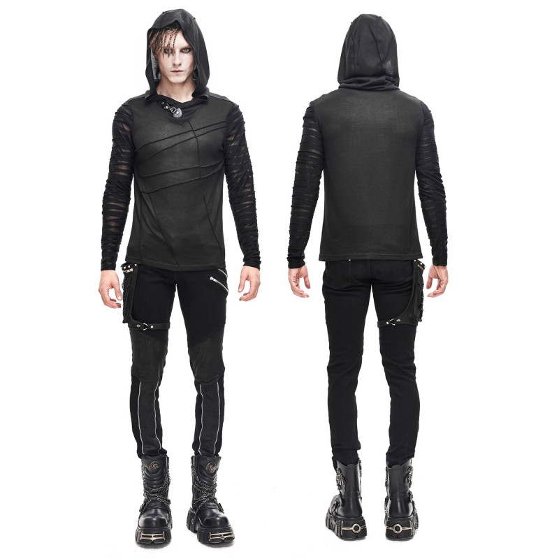 Asymmetric T-Shirt with Hood for Men