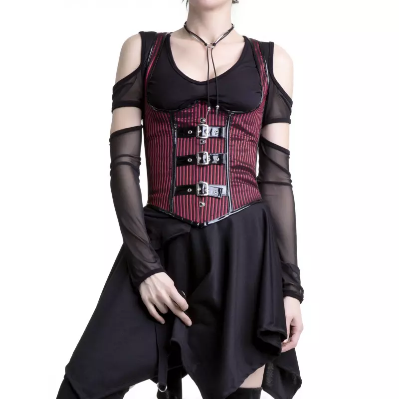 Red Underbust Corset with Stripes from the Style Brand