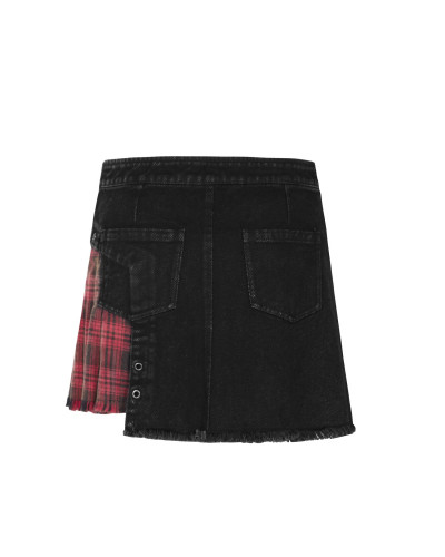 FALDA CON CREMALLERA Y TARTAN