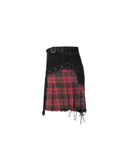 FALDA CON CREMALLERA Y TARTAN