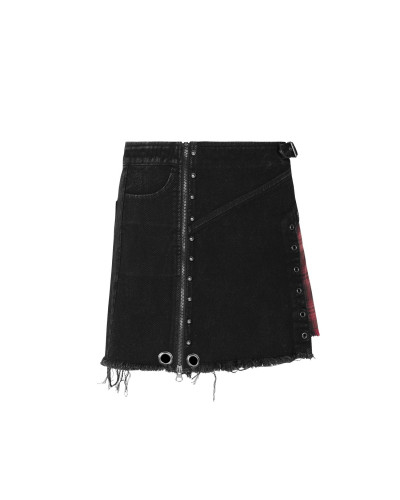 FALDA CON CREMALLERA Y TARTAN