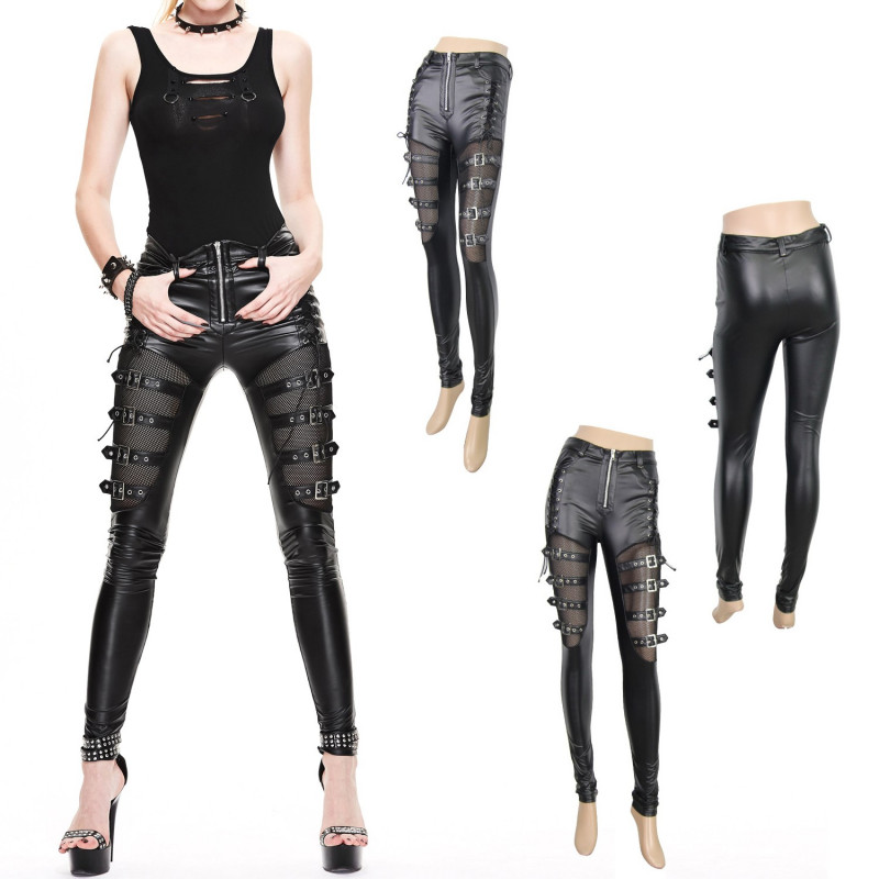 Pants with Mesh and Buckles