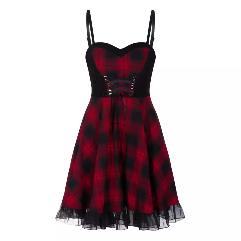 Vestido com Tartán Vermelho da Marca Punk Rave por 54,00 €