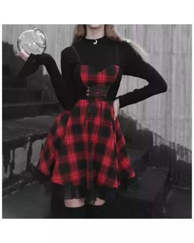 Robe avec Tartan Rouge de la Marque Punk Rave à 54,00 €