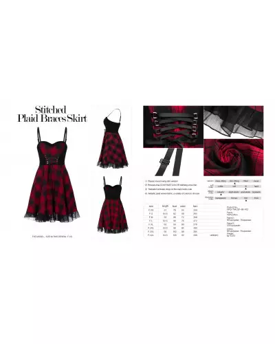 Robe avec Tartan Rouge de la Marque Punk Rave à 54,00 €