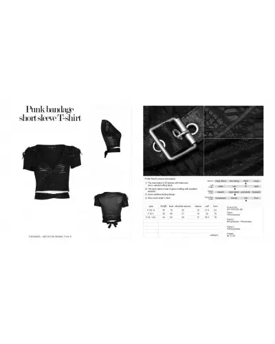 Short Black T-Shirt from Punk Rave Brand at €30.00