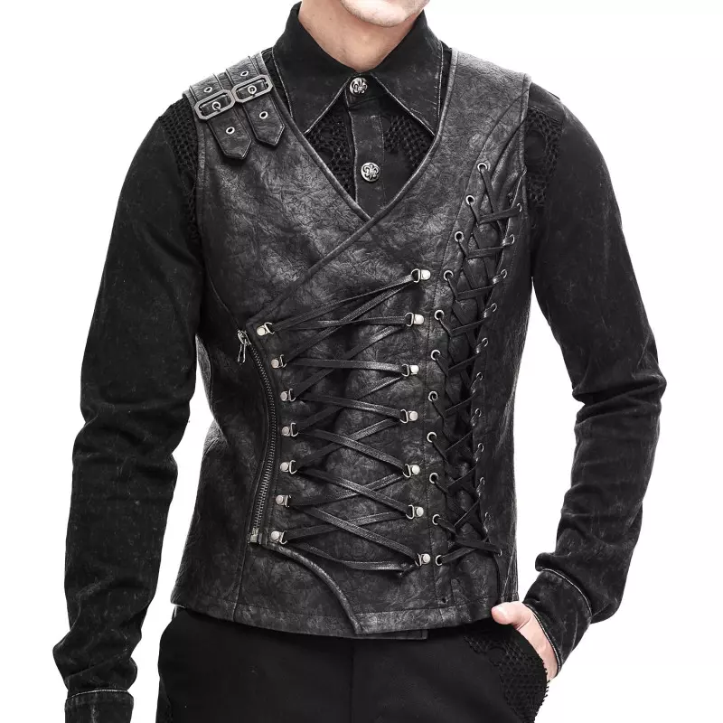 Vest with Lacings for Men from Devil Fashion Brand at €88.50