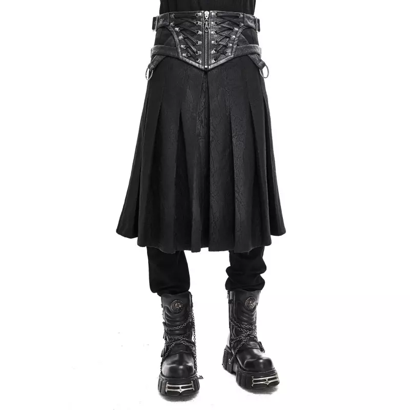 Skirt with Faux Leather for Men from Devil Fashion Brand at €115.00