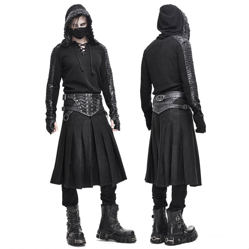 Skirt with Faux Leather for Men