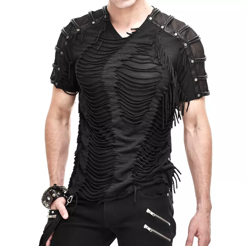 Camiseta con Rejilla y Tachuelas para Hombre marca Devil Fashion a 49,90 €