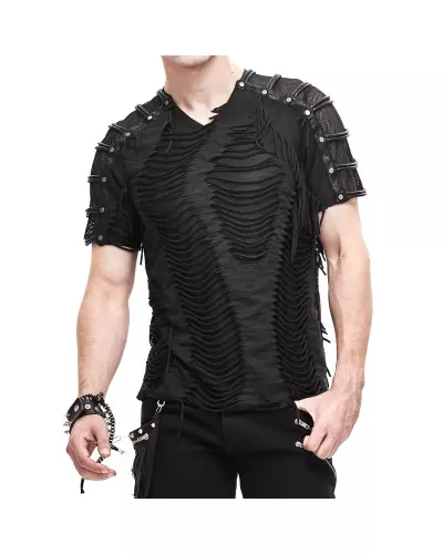 T-Shirt with Mesh and Studs for Men from Devil Fashion Brand at €49.90