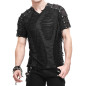 T-Shirt with Mesh and Studs for Men