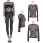 Mesh T-Shirt with Skulls
