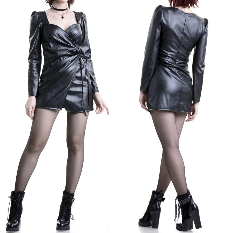 Faux Leather Dress