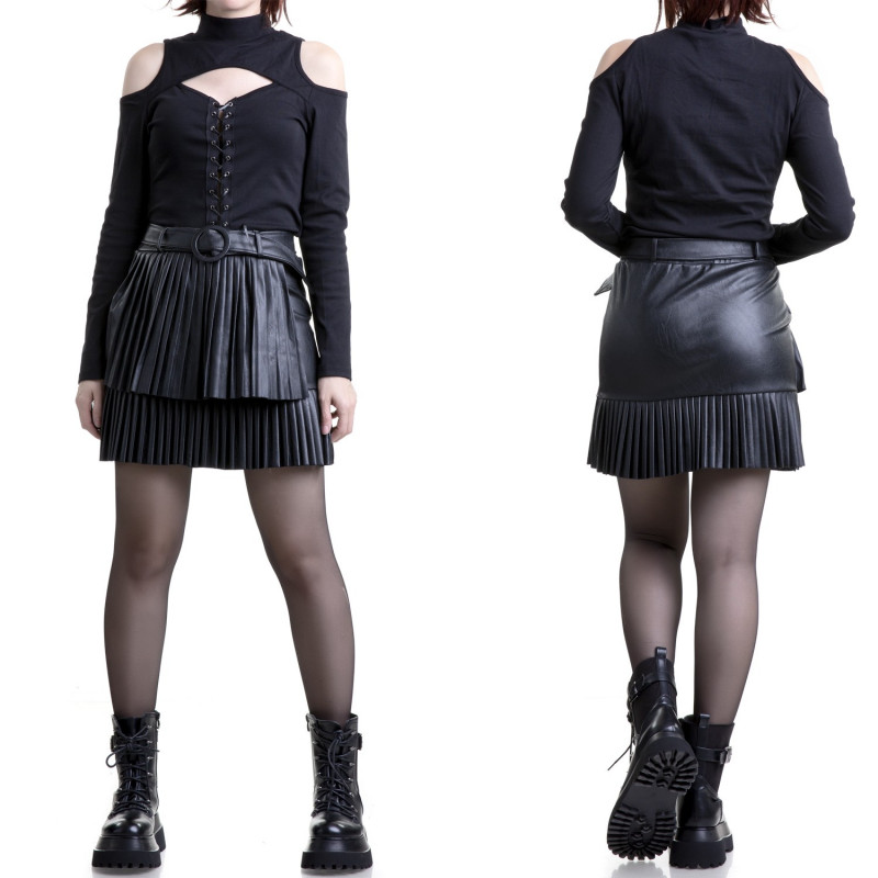 Short Faux Leather Skirt