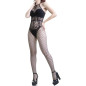 Catsuit aus Netzstoff mit Blumenmuster