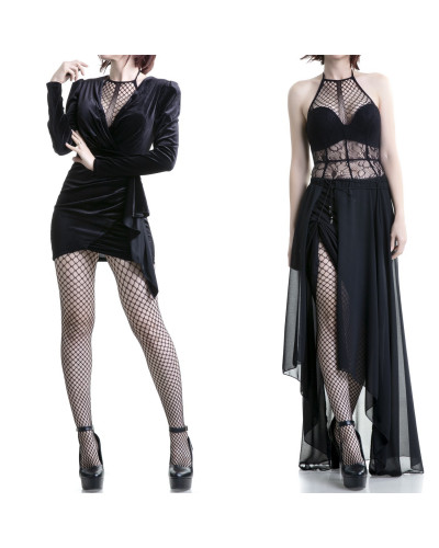 Mesh Catsuit with Floral Design