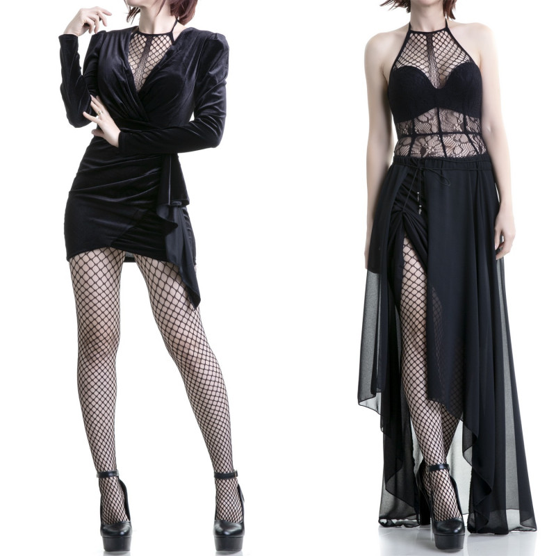 Mesh Catsuit with Floral Design