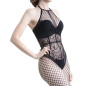 Catsuit aus Netzstoff mit Blumenmuster
