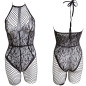 Mesh Catsuit with Floral Design