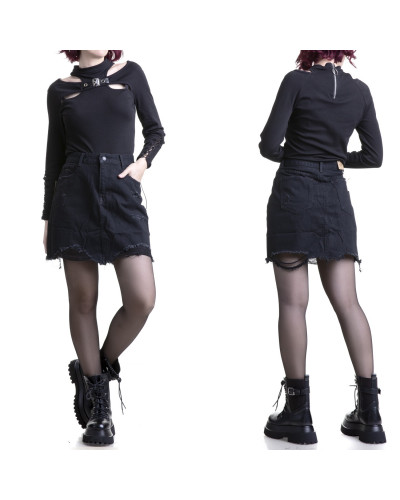 Black Denim Skirt