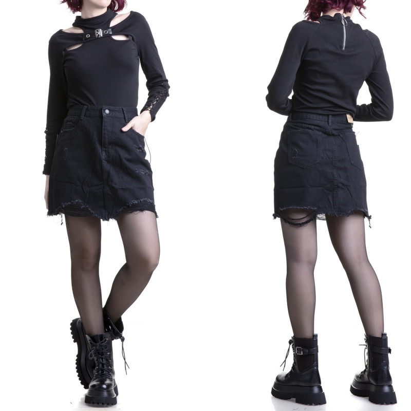 Black Denim Skirt