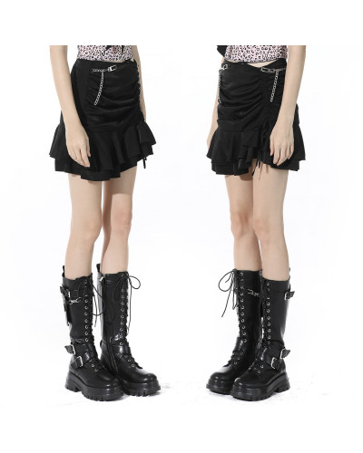 Asymmetric Skirt with Ruffles