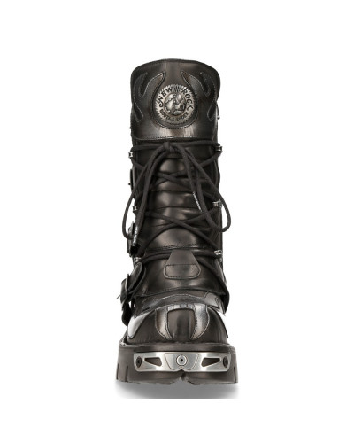 Botas New Rock Unisex con Llamas Plateadas