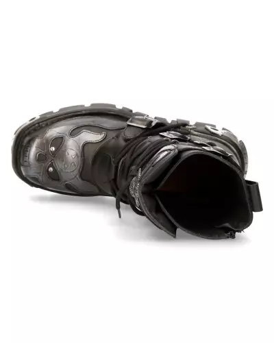 Unisex New Rock Stiefel mit Silbernen Flammen der New Rock-Marke für 265,00 €