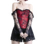 Corset Rouge avec Manches en Dentelle Corset Rouge avec Manches en Dentelle